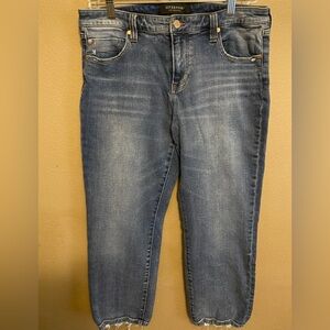 Women Liverpool Los Angeles Denim Jeans Size 8/29 Ankle Cropped Frayed Hem